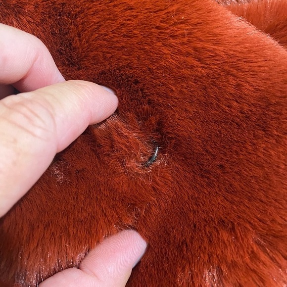 Allen Schwartz Greta Faux Fur Coat Red Size Small NWT - Picture 13 of 16